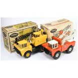 Tonka Toys Large Tinplate Issues A Pair (1) "CAA" Breakdown Truck - White and orange, (2) Mobile ...