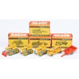 Benbros (Mighty Midget Series)  A Group Of 4 - (1) 10 Bulldozer - Yellow and red, (2) 11 Tractor