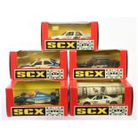 SCX Slot Car A Group Of 5 To Include - 83400 BMW M3 "Michelin" - Black 83500 Audi Quattro -