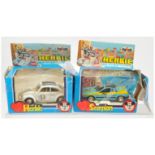 Polistil "Herbie" A Pair - (1)  W12  Volkswagen Saloon (Beetle) - Off white body with black roof ...