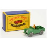 Matchbox Regular Wheels 12a Land Rover - Stannard Code 2 - green body with silver trim, tan drive...