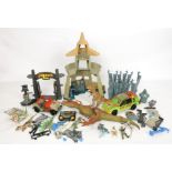 Quantity of loose Kenner jurassic park action figures, dinosaurs, vehicles and pla…