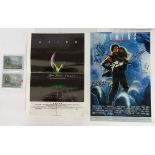 Alien, an autographed group of four items comprising trading cards and prints. The…