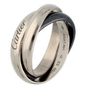 Cartier 'Trinity' 18K White gold ring with black ceramic