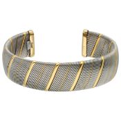 Vintage Cartier 18K Yellow gold/steel cuff bracelet