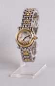 Een Chopard Happy Sport roestvrijstalen/geelgouden Mother of Pearl Diamonds damespolshorloge, nr. 27