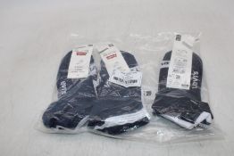 Nine Packs of Levi's Men's Low Cut Socks, Navy/White, UK 6-8, 3 Pairs Per Pack