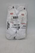 Six Packs of Levi's Logo Low Cut Socks, White, UK 9-11, 2 Pairs Per Pack