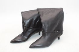 Zara Kitten Heel Boots, Black, Size 37