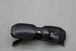 Prada SPR17W-F Rectangle Sunglasses, Frames Black/ Lenses Grey Gradient, No Case