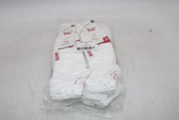 Twelve Packs of Levi's Men's Low Cut Socks, White, UK 2.5-5, 3 Pairs Per Pack