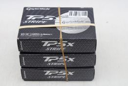 Three Boxes Taylor Made TPX5 Stripe Golf Balls, White, 12 Balls Per Box