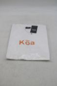 Three Koa T-Shirt with Logo, White, Size M