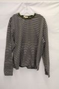 Lemonate Striped Long Sleeve T-Shirt, Khaki/White, Size L