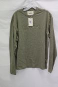 Lemonate Logo Cut Long Sleeve T-Shirt, Light Green, Size M