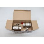 ITAP 2" Bi X Bi DN50 Vienna Size 5 Manually Operated Ball Valve, Chrome, 2 Per Box