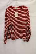 Lemonate Striped Long Sleeve T-Shirt, Red/Ecru, Size L