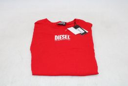 Diesel Women's Short Sleeve T-Shirt, Red, Size S