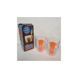 Neon Middle Chamber Shot Glasses, Neon Orange, Pack of 4