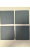 Lind DNA Leather Coaster Mat, Square, Grey, Set of 4, New