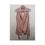 Missguided Women's Sleeveless Tie Waist Blazer, Blush, Size UK 8