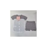 Mon Tresor Baby Outfit, Top and Shorts, Size 12 Months, Grey