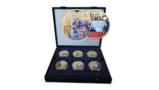 Diamond Jubilee Britain Set of 6 Gold Plated Medallions