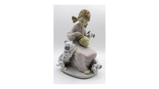 Lladro Honey Lickers Girl With Dalmation Puppies 1248