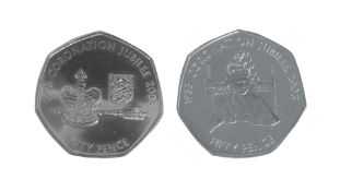 2003 Jersey Coronation Jubilee Pair of 50p Coins