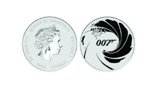2022 James Bond 007 Tuvalu Black Edition 1oz Silver Coin