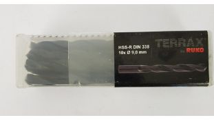 Terrax By Ruko R201090TX Spiral Drill Din 338, 9.0mm, 10 Pack