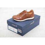 Caprice Women's Casual Leather Trainers, Cognac Brown, UK 3.5