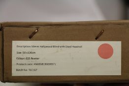 Hollywood Blind with Steel Headrail, Mat Grey, 58 X 130cm