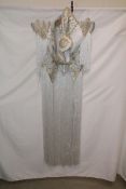 Hand Made Carnival/Stage Outfit to include Bra, Size 34, Shorts Size M, Fringed Jacket, No Size, Whi
