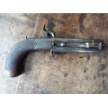 Percussion Turn-over Bayonet Pistol by Martin of Glasgow