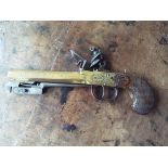 French Naval Officers Flintlock Bayonet Pistol