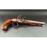 Silver Mounted Flintlock Pistol by Mather