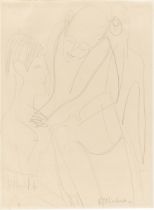 Ernst Ludwig Kirchner. Arzt untersucht Frau (Dr. Bauer und Erna Kirchner?). 1932