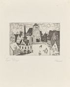 Lyonel Feininger. ”Sonnenaufgang (Kleinstadt)”. 1911/23