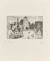 Lyonel Feininger. „Sonnenaufgang (Kleinstadt)“. 1911/23