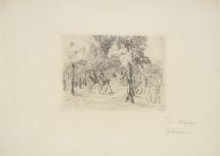 Max Liebermann. ”Tiergarten mit Reitern und Spaziergängern”. 1924
