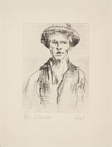 Rolf Nesch. „Selbstbildnis (Selbstbildnis mit Hut)“. 1923