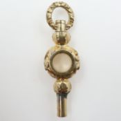 19th century gold cased watch key. UK P&P Group 0 (£7+VAT for the first lot and £1+VAT for