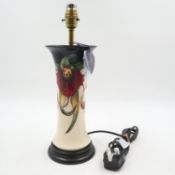 Moorcroft Anna Lily lamp, height not including fitting 28 cm. All electrical items in this lot