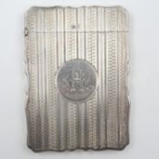 Edwardian silver hallmarked card case. UK P&P Group 1 (£18+VAT for the first lot and £2+VAT for