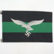 Rare Luftwaffe Mountain Troops vehicle command flag or pennant, in excellent condition, on wire