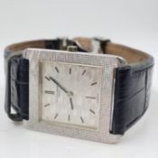 Vacheron Constantin: gentleman's 18ct white gold cased manual wind wristwatch, textured dial with