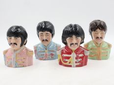 Set of four Beatles head Toby jugs, Bairstow Manor, limited edition, no damages, each H: 14 cm. UK