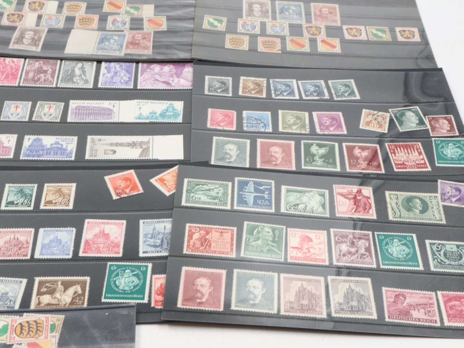 154 WWII period stamps, many unfranked. UK P&P Group 1 (£18+VAT for the ...