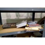 Three Marvel 3D fan art prints and quantity of books and comics. Not available for in-house P&P